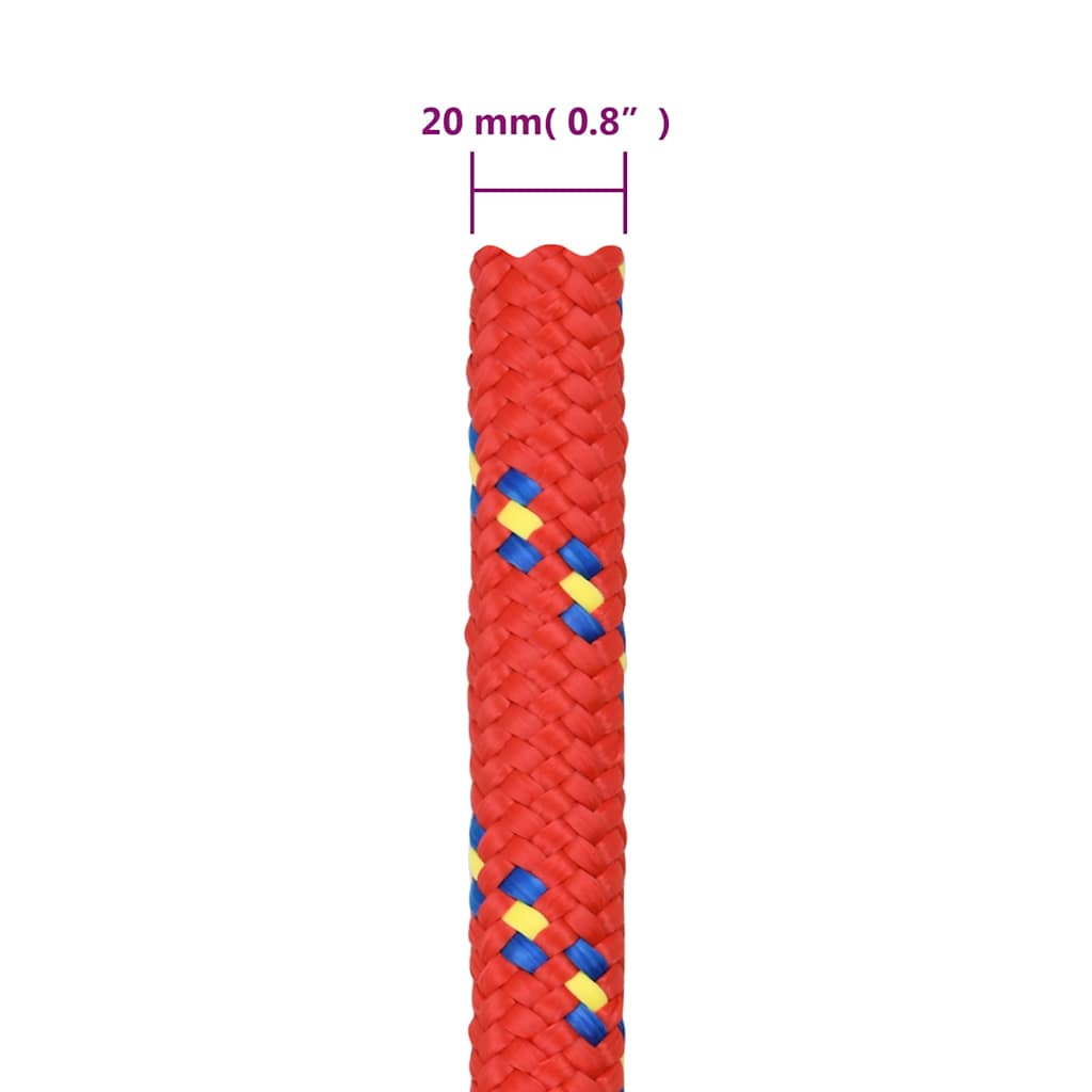 vidaXL Boat Rope Red 20 mm 50 m Polypropylene 6