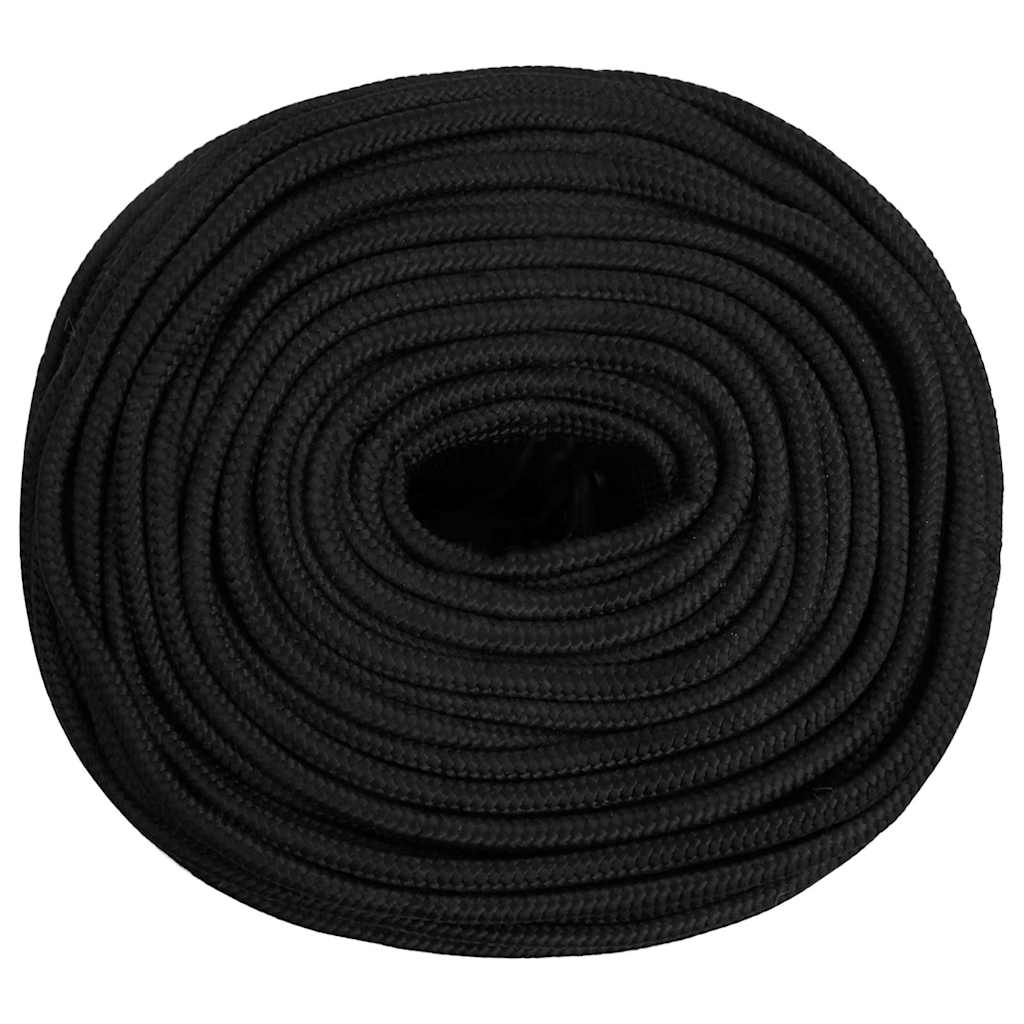 vidaXL Boat Rope Full Black 10 mm 100 m Polypropylene 3