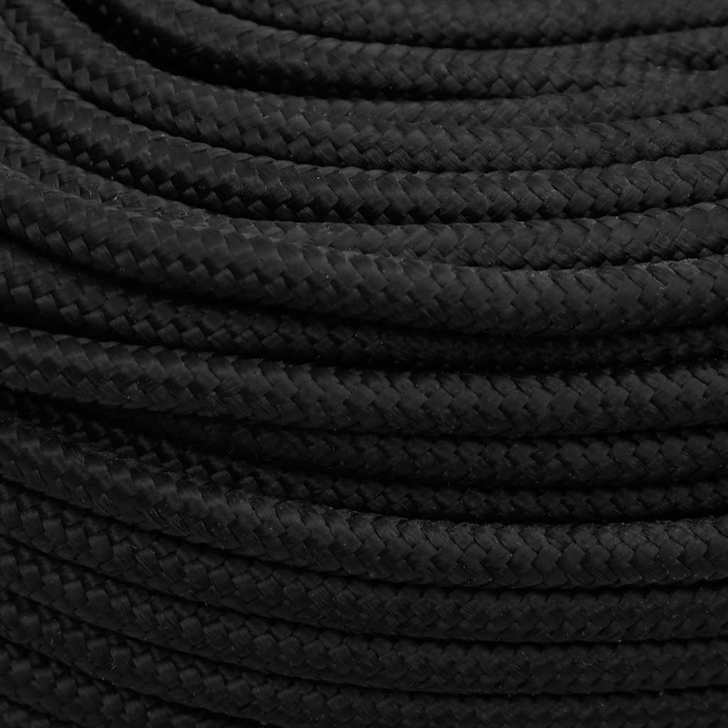 vidaXL Boat Rope Full Black 10 mm 100 m Polypropylene 4