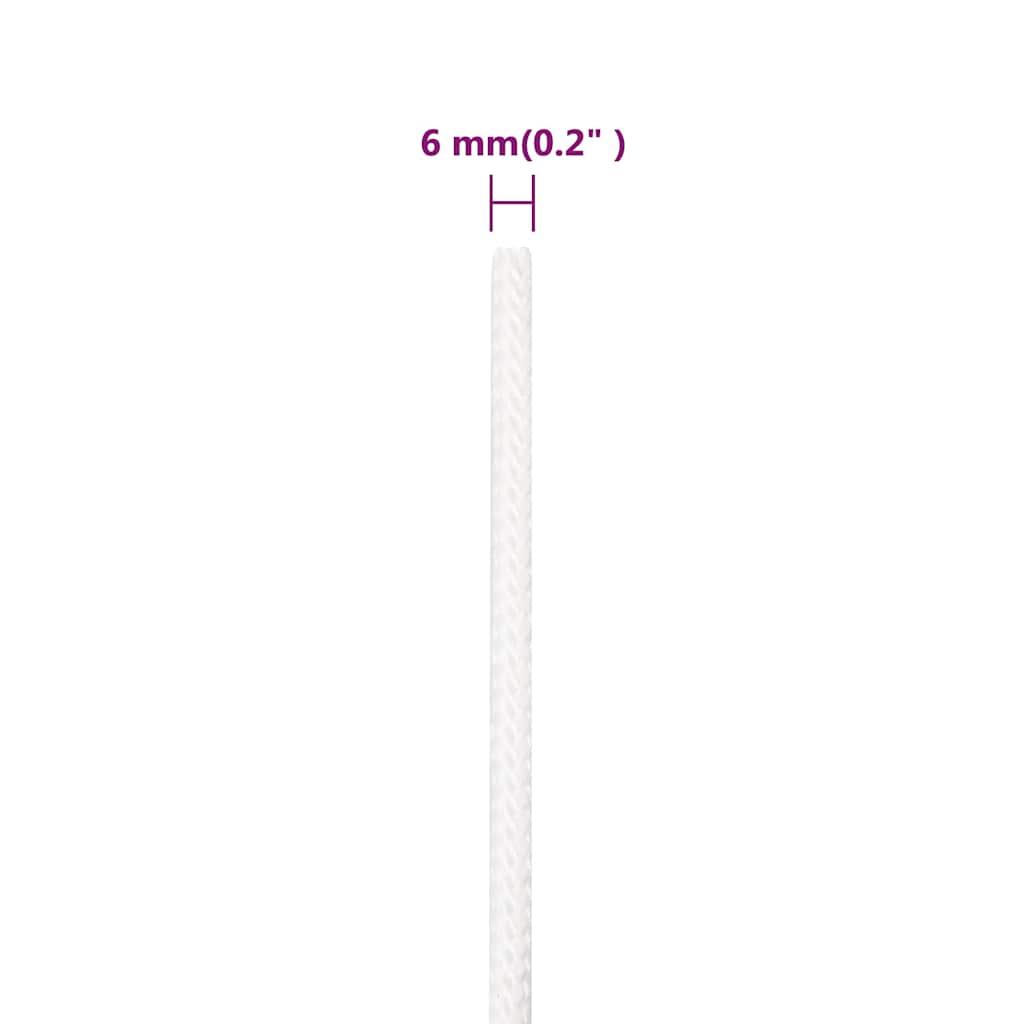 vidaXL Boat Rope Full White 6 mm 500 m Polypropylene 6
