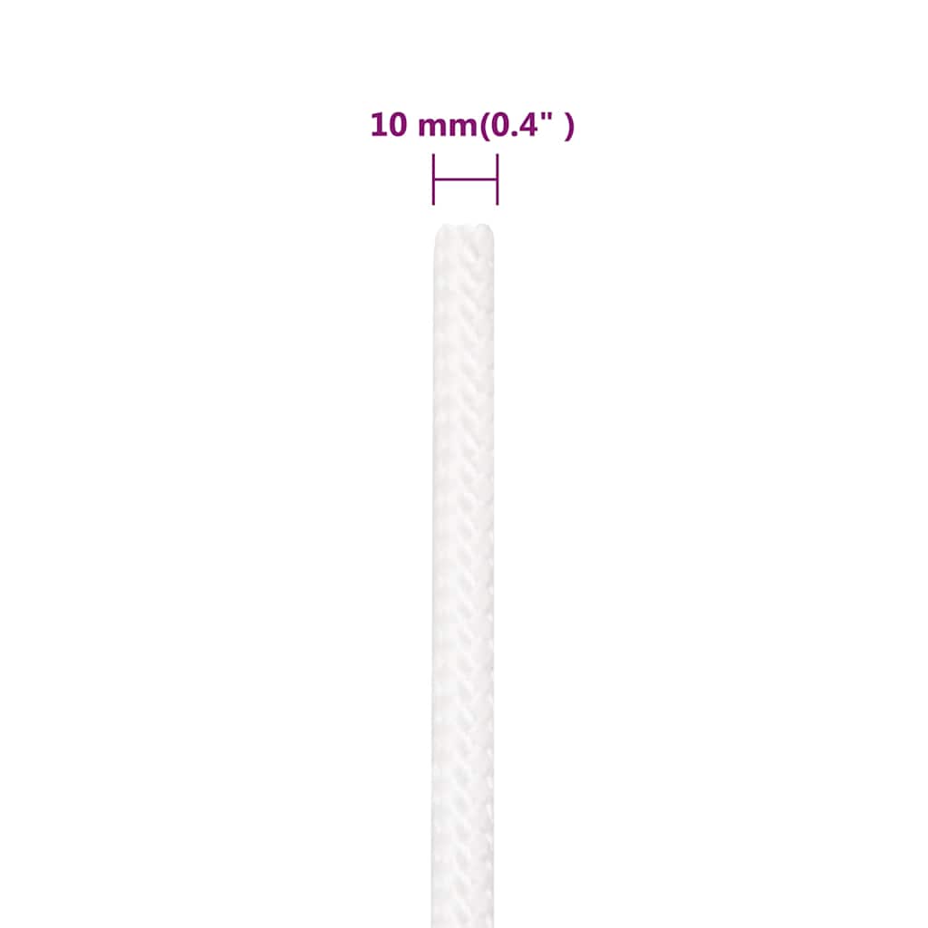 vidaXL Boat Rope Full White 10 mm 250 m Polypropylene 6