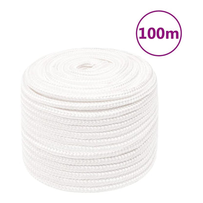 vidaXL Boat Rope Full Polypropylene Length 100 m White