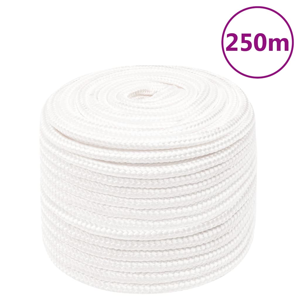 vidaXL Boat Rope Full Polypropylene Length 250 m White