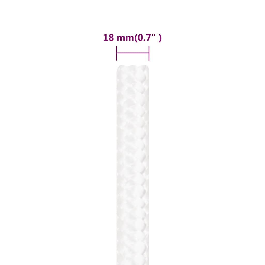 Boat Rope Full Polypropylene Length 100 m White 18 mm