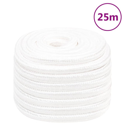 vidaXL Boat Rope Full Polypropylene Length 25 m White