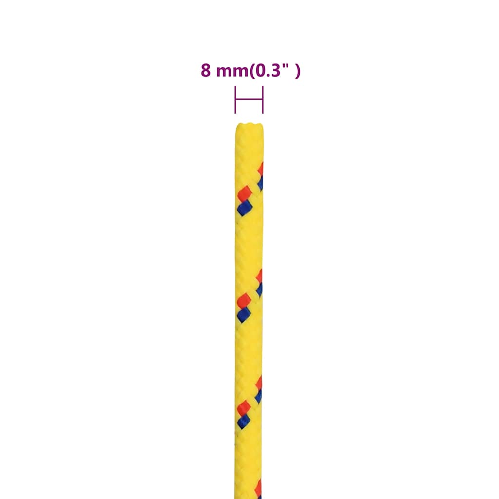vidaXL Boat Rope Yellow 8 mm 250 m Polypropylene 6