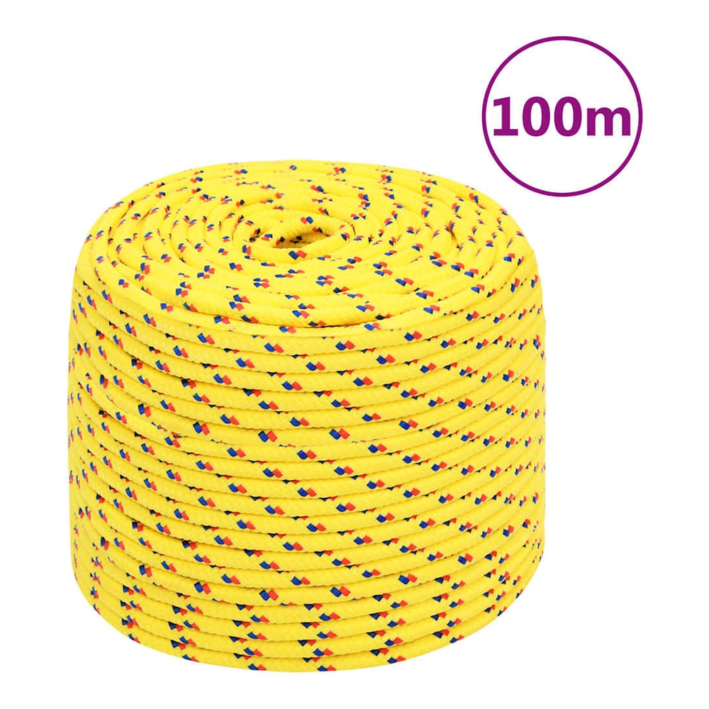 vidaXL Boat Rope Polypropylene Length 100 m Yellow
