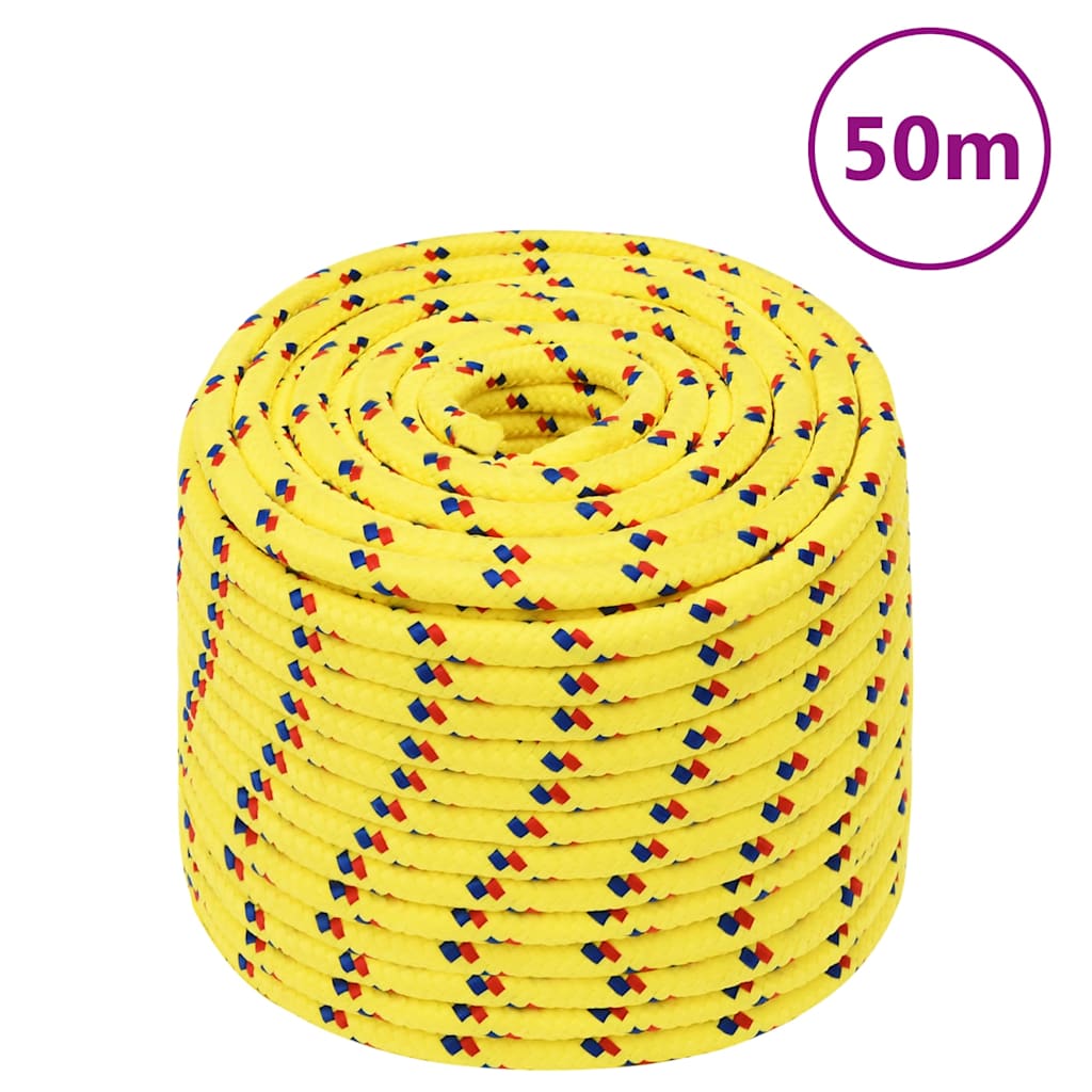 vidaXL Boat Rope Polypropylene Length 50 m Yellow