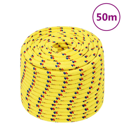 vidaXL Boat Rope Polypropylene Length 50 m Yellow