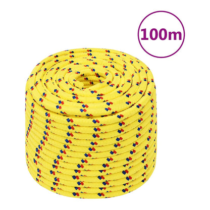 vidaXL Boat Rope Polypropylene Length 100 m Yellow