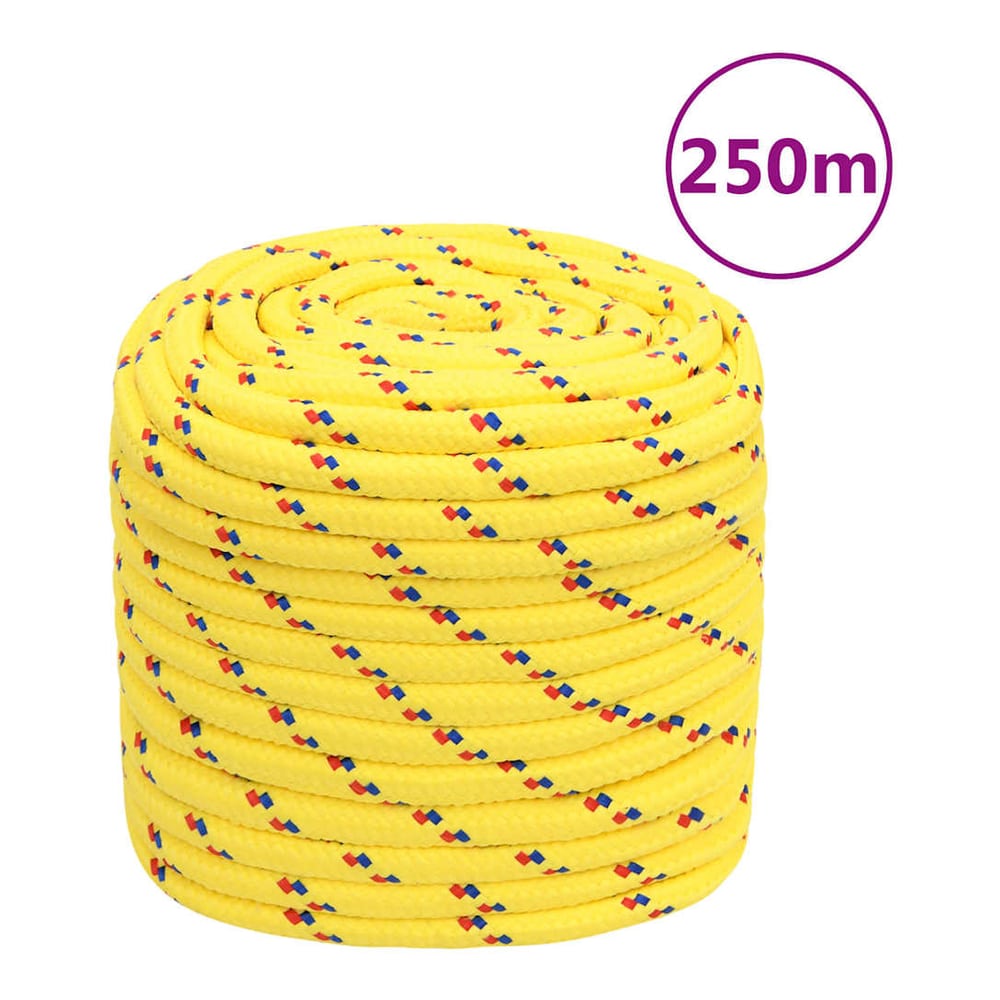 Boat Rope Polypropylene Length 250 m Yellow 16 mm