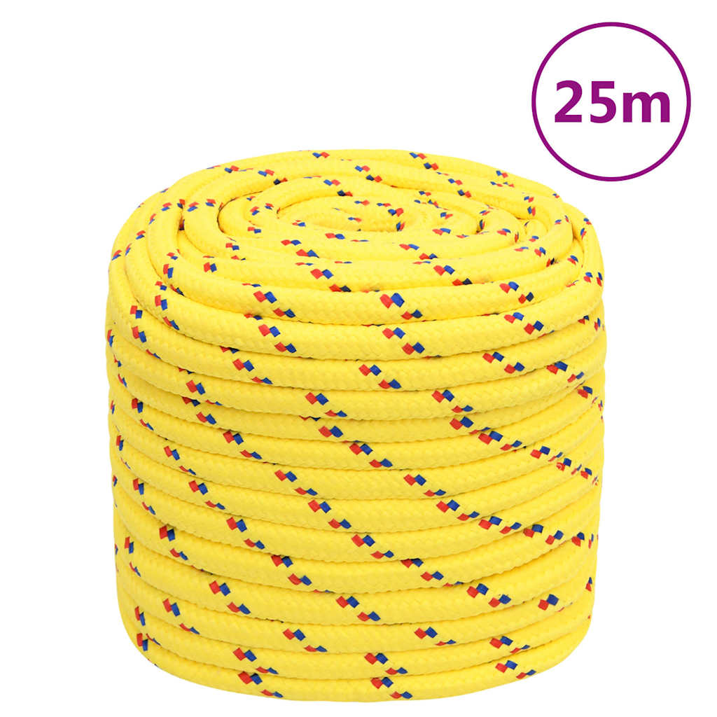 vidaXL Boat Rope Polypropylene Length 25 m Yellow