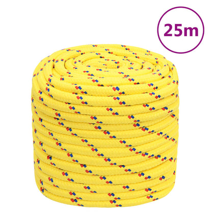 vidaXL Boat Rope Polypropylene Length 25 m Yellow