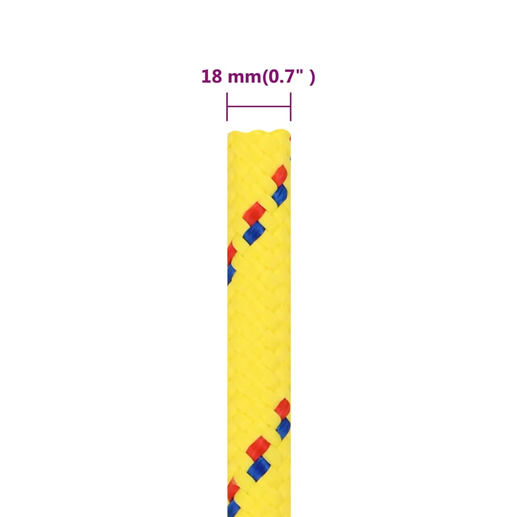 Boat Rope Polypropylene Length 100 m Yellow 18 mm