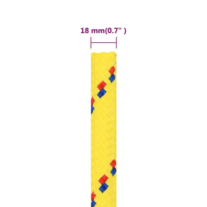 Boat Rope Polypropylene Length 100 m Yellow 18 mm