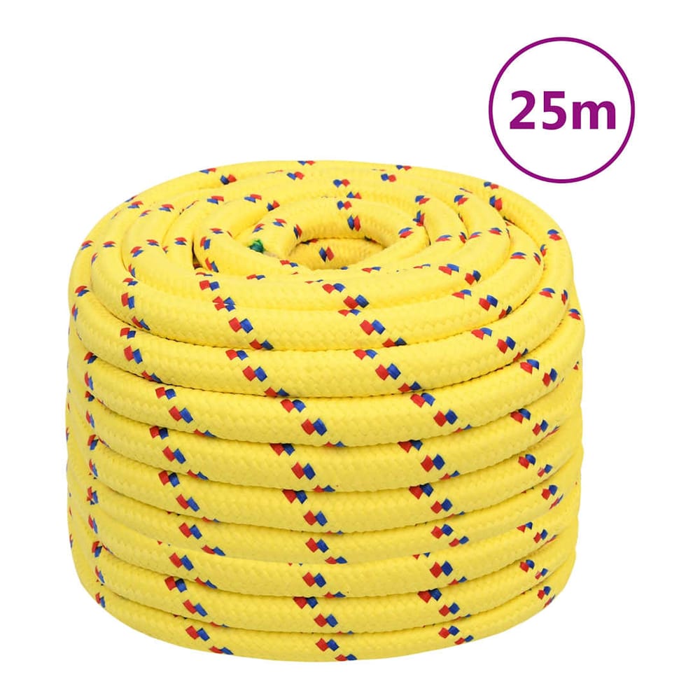 vidaXL Boat Rope Polypropylene Length 25 m Yellow