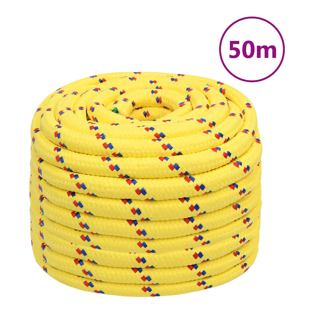 Boat Rope Polypropylene Length 50 m Yellow 20 mm