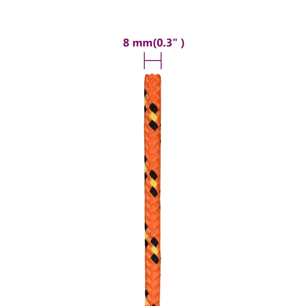 vidaXL Boat Rope Orange 8 mm 250 m Polypropylene 6