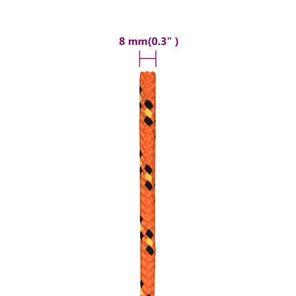 vidaXL Boat Rope Orange 8 mm 250 m Polypropylene 6