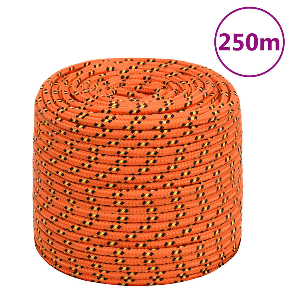 vidaXL Boat Rope Orange 10 mm 250 m Polypropylene 1