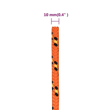vidaXL Boat Rope Orange 10 mm 250 m Polypropylene 6