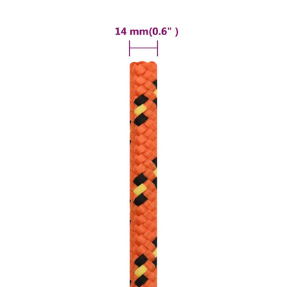 vidaXL Boat Rope Orange 14 mm 100 m Polypropylene 6