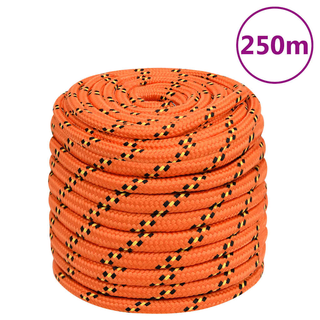 vidaXL Boat Rope Polypropylene Length 250 m Orange