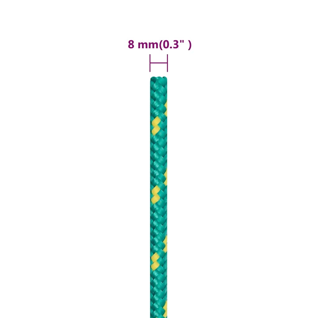 vidaXL Boat Rope Green 8 mm 250 m Polypropylene 6