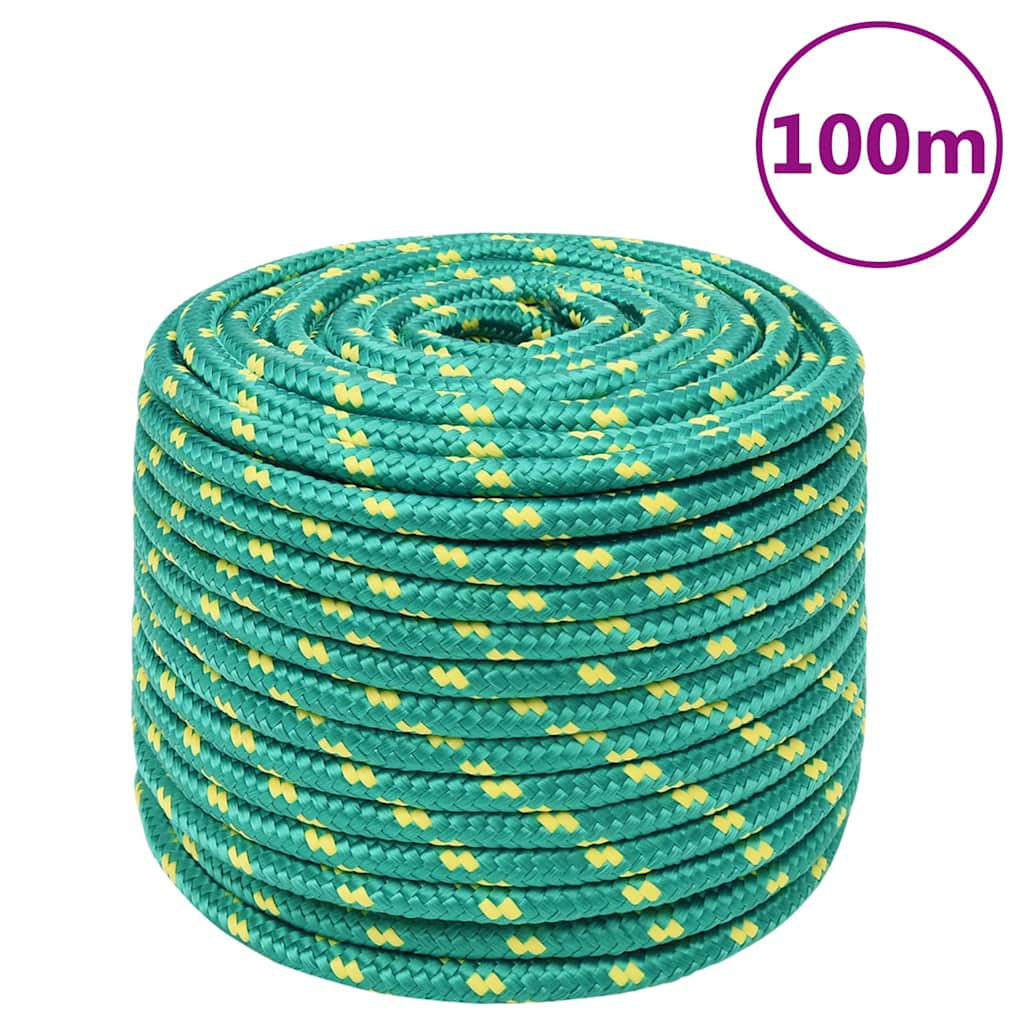 vidaXL Boat Rope Green 14 mm 100 m Polypropylene 1