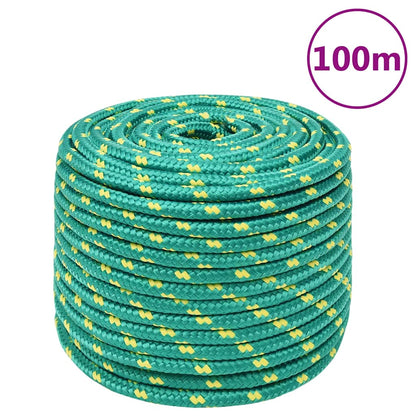 vidaXL Boat Rope Green 14 mm 100 m Polypropylene 1