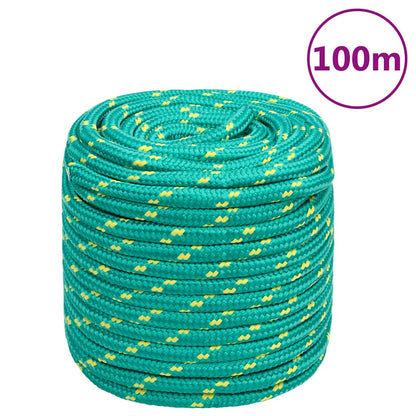 vidaXL Boat Rope Polypropylene Length 100 m Green