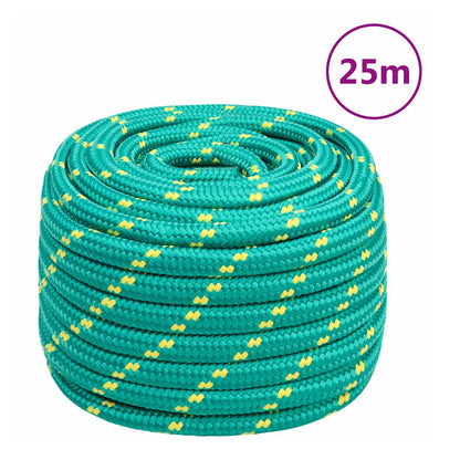 vidaXL Boat Rope Polypropylene Length 25 m Green