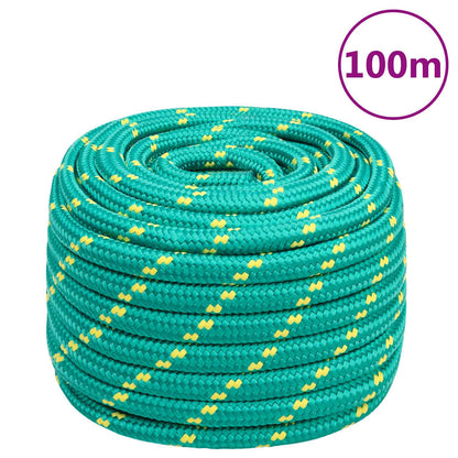 vidaXL Boat Rope Polypropylene Length 100 m Green