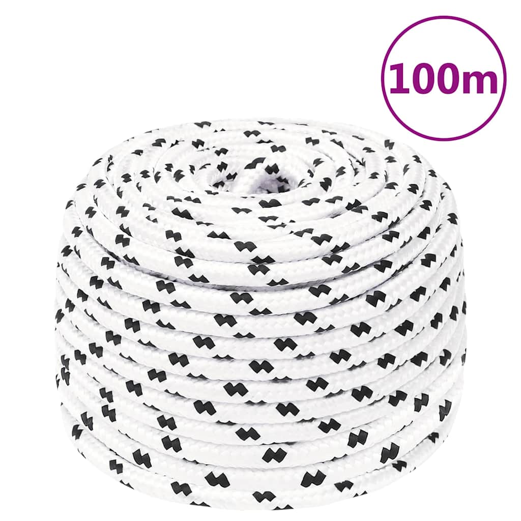 vidaXL Work Rope White 10 mm 100 m Polyester 1