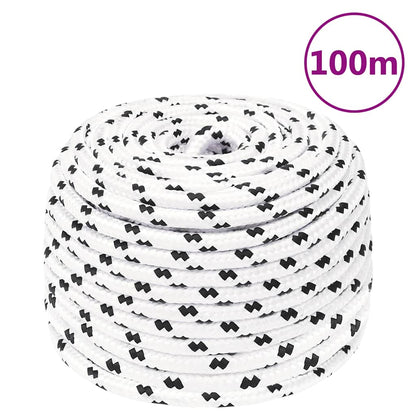 vidaXL Work Rope White 10 mm 100 m Polyester 1