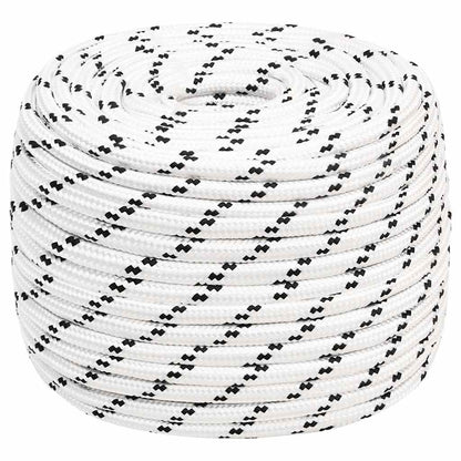 vidaXL Braided Boat Rope White 14 mmx250 m Polyester 1