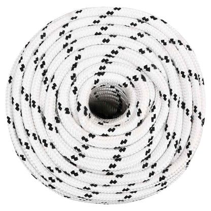 vidaXL Braided Boat Rope White 14 mmx250 m Polyester 2