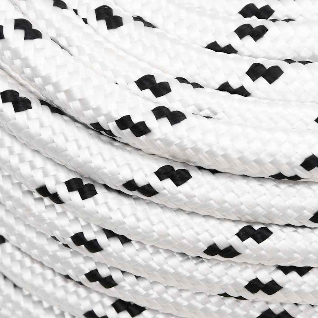 vidaXL Braided Boat Rope White 14 mmx250 m Polyester 3