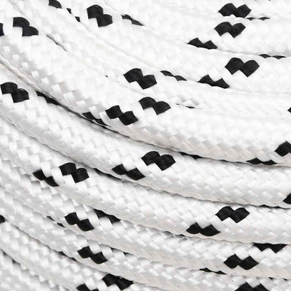 vidaXL Braided Boat Rope White 14 mmx250 m Polyester 3