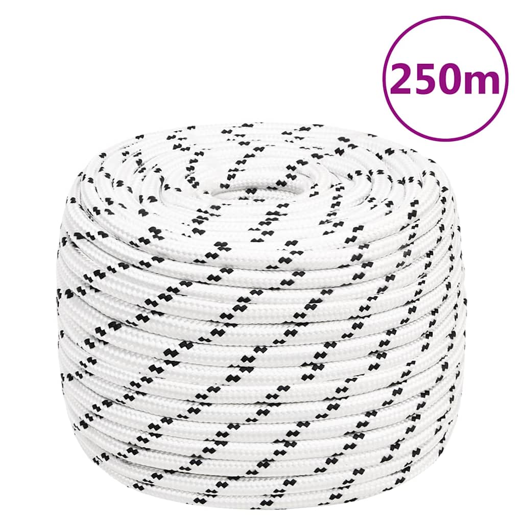 vidaXL Braided Boat Rope White 14 mmx250 m Polyester 6