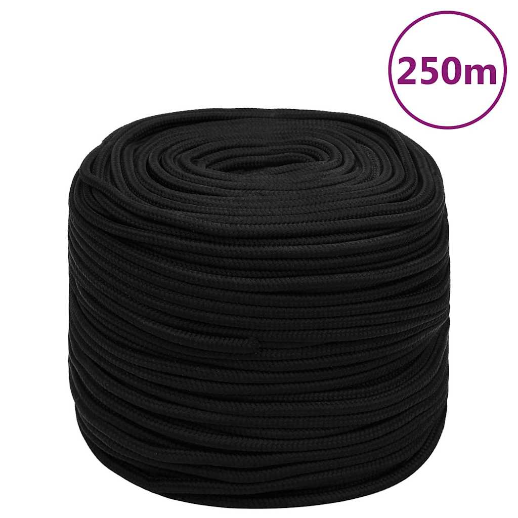 vidaXL Work Rope Black 8 mm 250 m Polyester 1