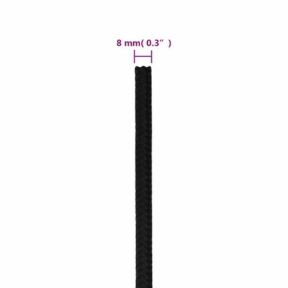 vidaXL Work Rope Black 8 mm 250 m Polyester 6