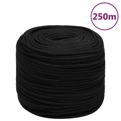 vidaXL Work Rope Black 10 mm 250 m Polyester 1