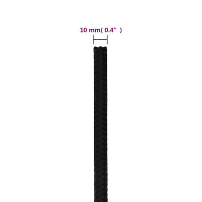 vidaXL Work Rope Black 10 mm 250 m Polyester 6