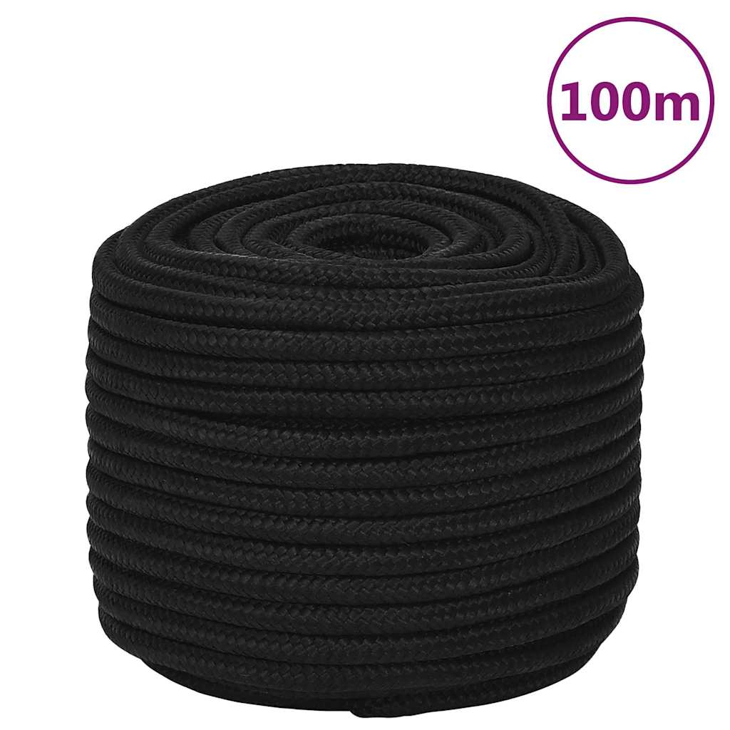 vidaXL Work Rope Black 12 mm 100 m Polyester 1