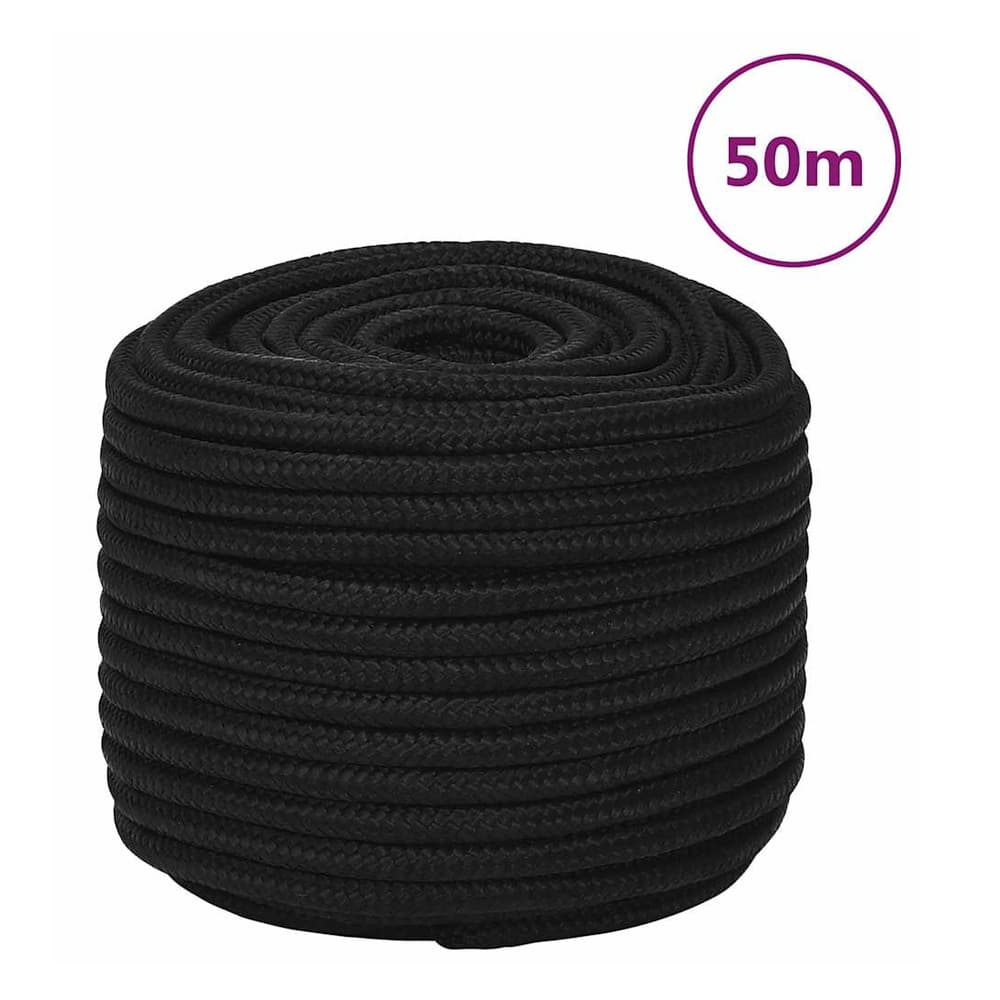 vidaXL Work Rope Polyester Black Length 50 m