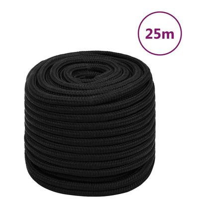 vidaXL Work Rope Polyester Black Length 25 m