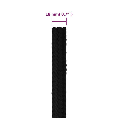 vidaXL Work Rope Black 18 mm 100 m Polyester 6