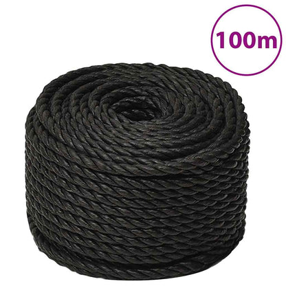 vidaXL Work Rope Black 16 mm 100 m Polypropylene 1