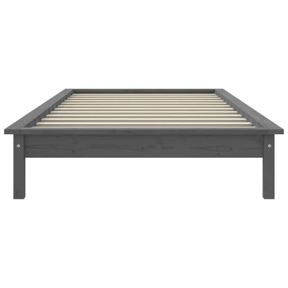 vidaXL Bed Frame | Grey | Solid Pine Wood | Single | Bed Frame | Rectangular 5